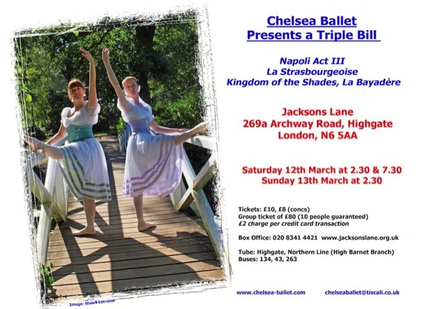 Chelsea Ballet poster for March 2011 performance at Jackson Lane
