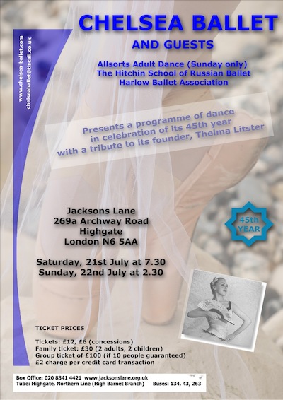 Chelsea Ballet poster for 2012 performance